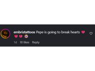A fan comment. Image via Instagram /@pepe.garcia15